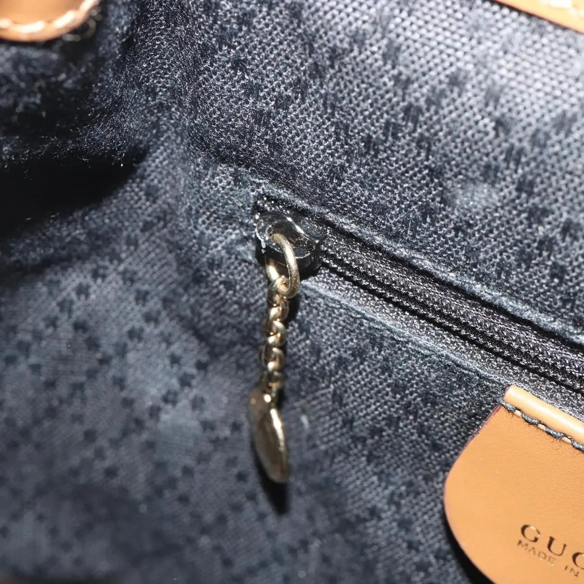 Gucci Vintage Bamboo Patent, Gold, Patent Leather, Backpack