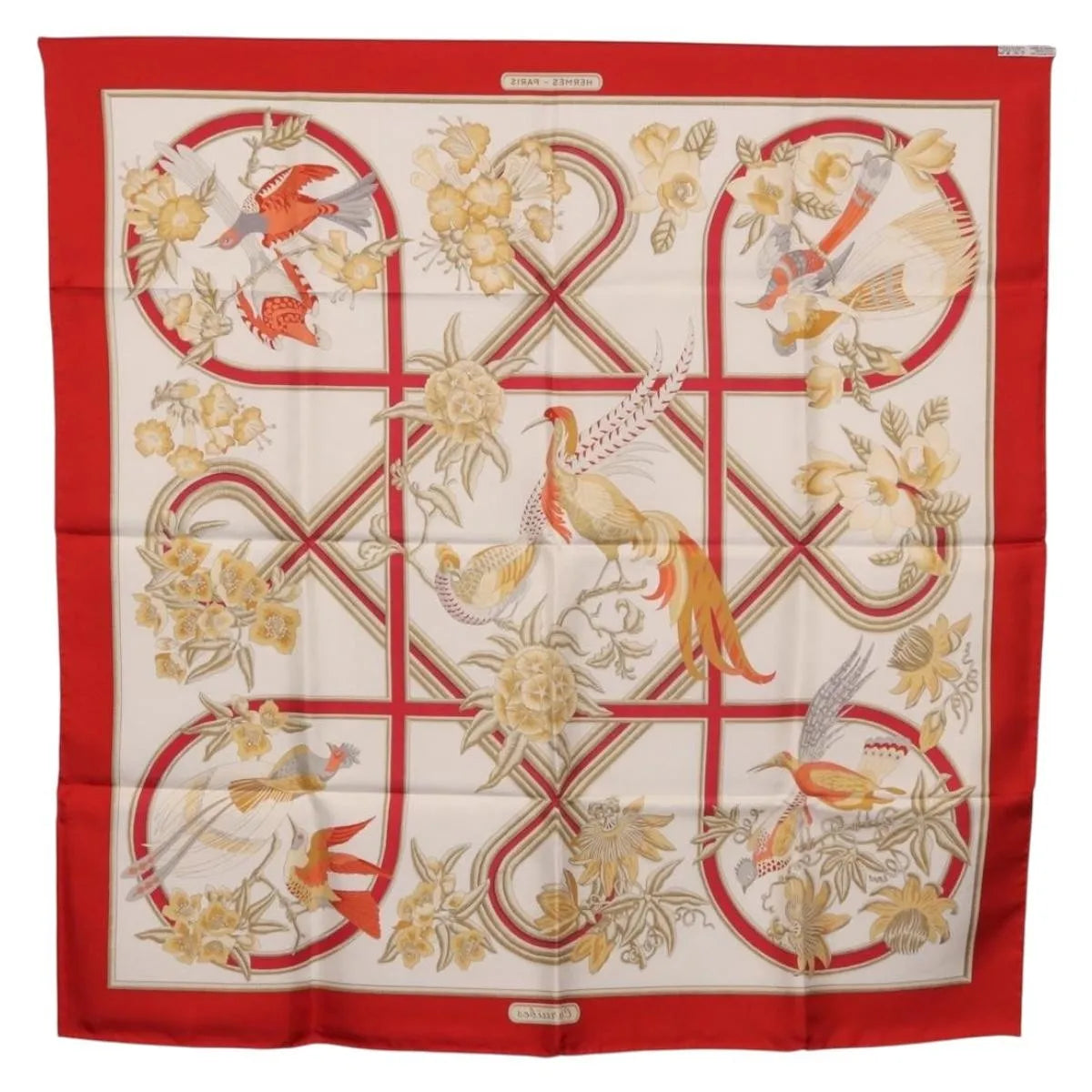Hermes Carré 90 Silk multicolor, Red, Silk, Scarf