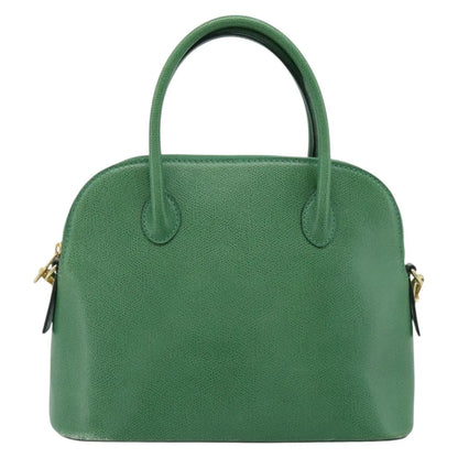 Celine Vintage Convertible Bowler Leather, Green, Leather, Handbag