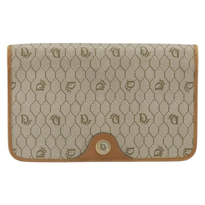 Christian Dior Vintage honeycomb clutch Canvas, Beige, Canvas, Clutch