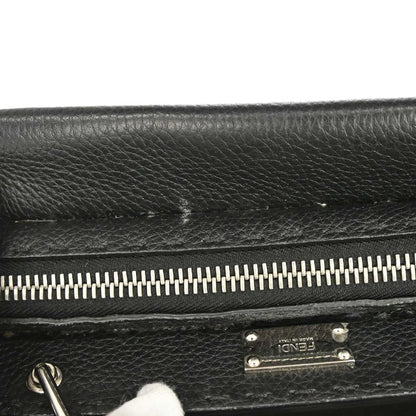 Fendi Selleria Peekaboo Fit Leather, Black, Leather, Handbag