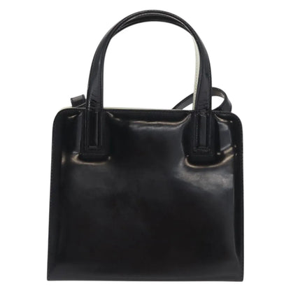 Salvatore Ferragamo Gancini Patent Leather, Black, Patent Leather, Handbag