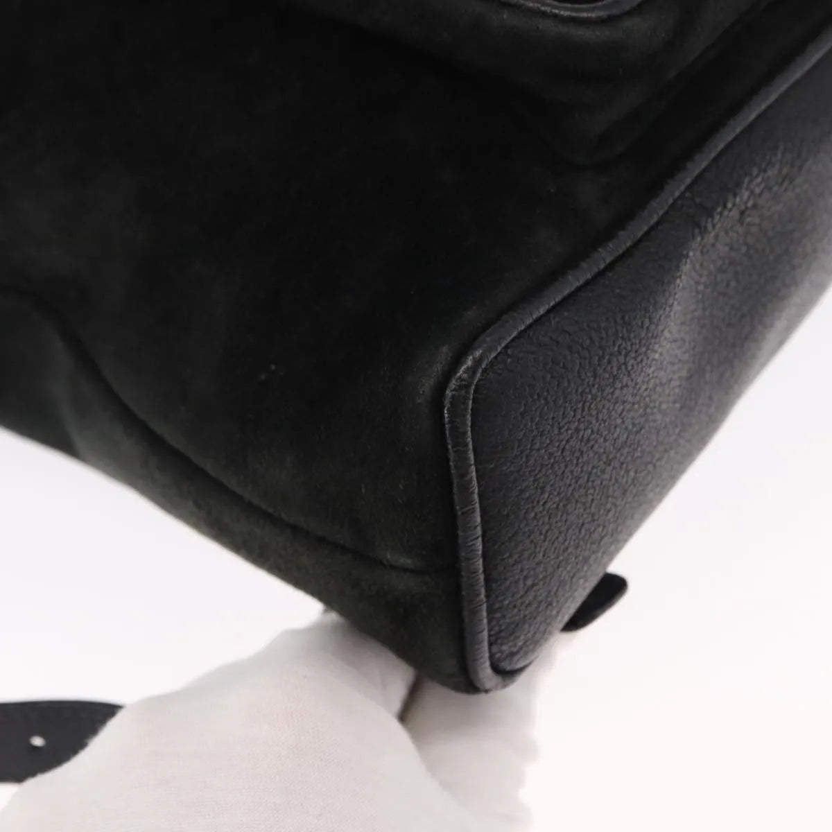 Gucci Vintage Bamboo Suede, Black, Suede, Backpack