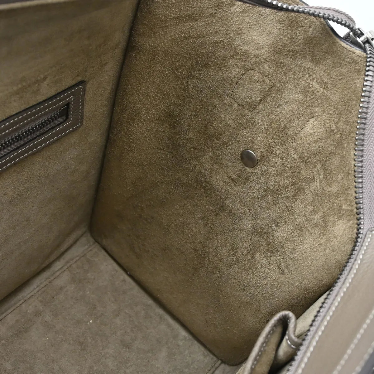 Celine Luggage Grainy Leather, Gray, Leather, Tote Bag