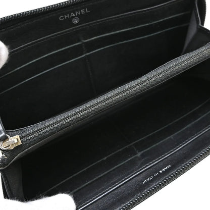 Chanel Timeless CC Zipped Calfskin, Black, Calfskin, Wallet