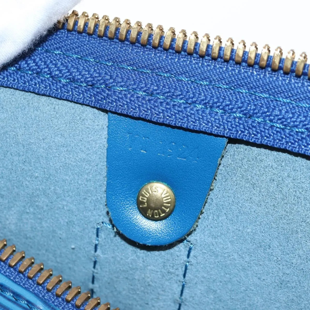 Louis Vuitton Keepall Epi Leather, Blue, Leather, Travel Bag