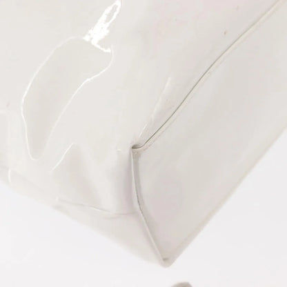 Salvatore Ferragamo Gancini Tote Patent leather, White, Patent Leather, Tote Bag
