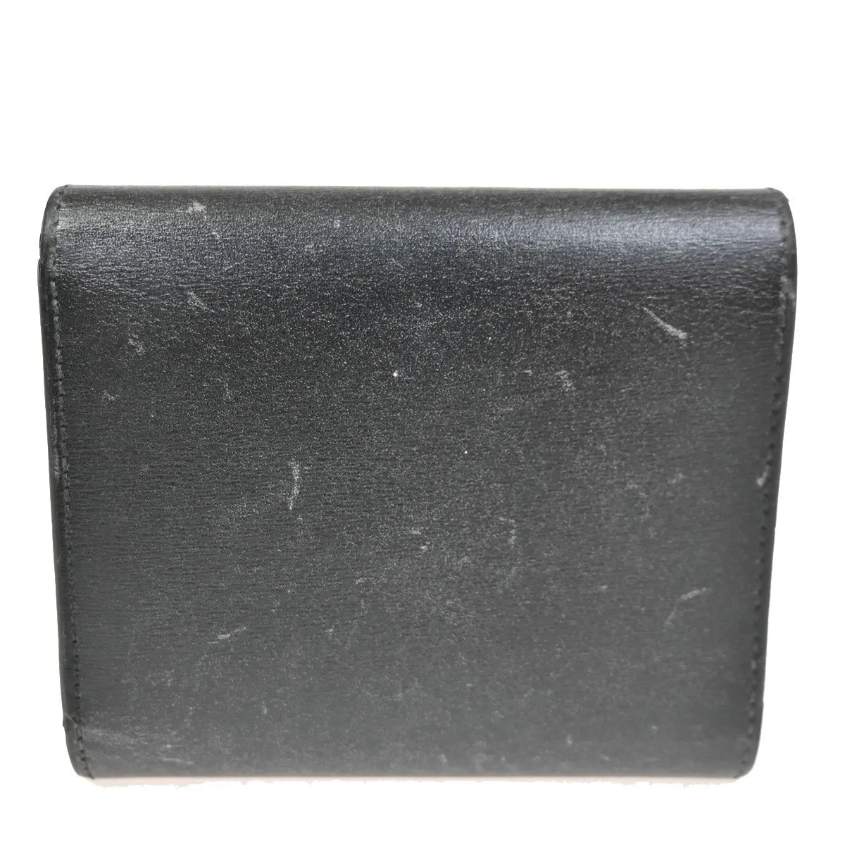 Celine Triomphe Trifold Leather, Black, Leather, Wallet