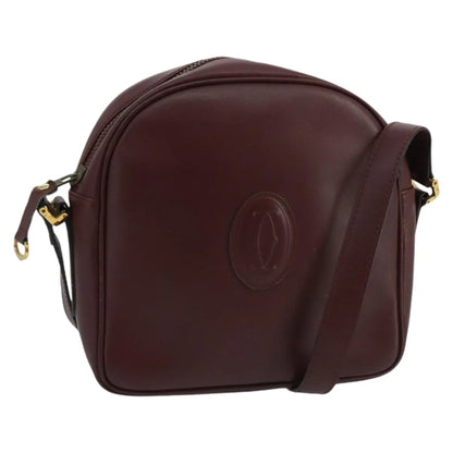 cartier Must de Cartier Leather, Burgundy, Leather, Shoulder Bag