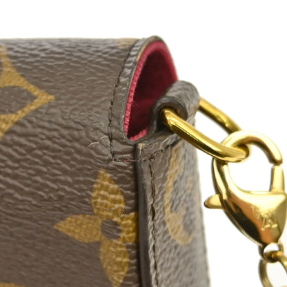 Louis Vuitton Pochette Felicie Monogram, Brown, Canvas, Clutch