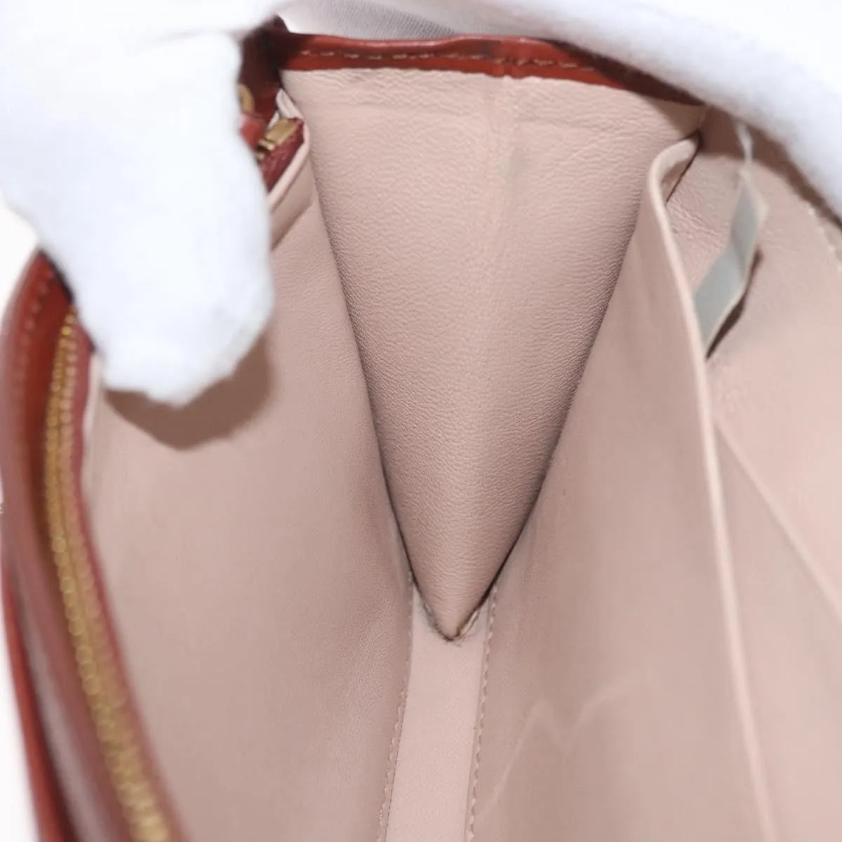 Chloe Aby Chain Leather, Brown, Leather, Shoulder Bag