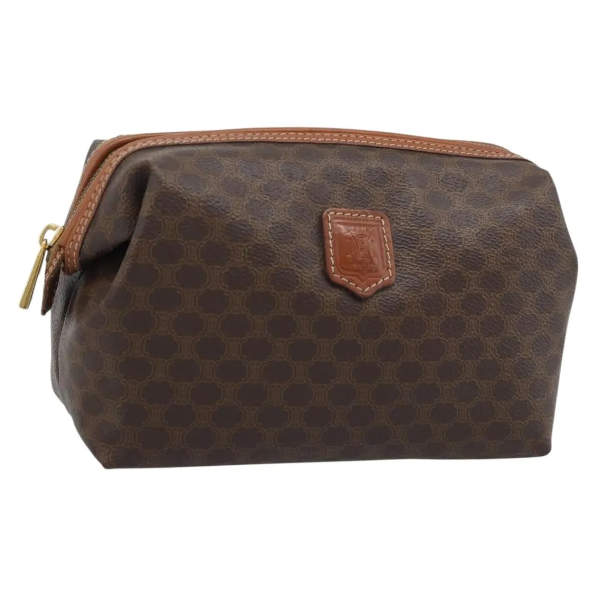 Celine C Macadam Canvas, Brown, Canvas, Clutch