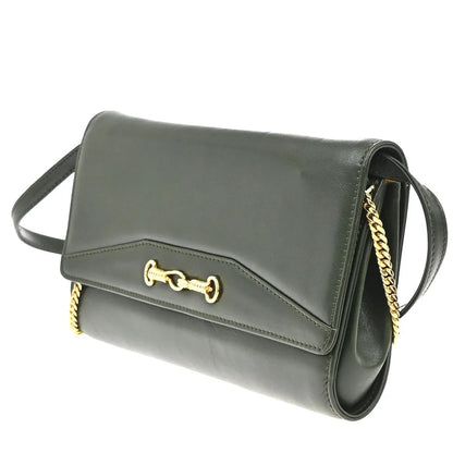 Celine Vintage Leather, Green, Leather, Shoulder Bag