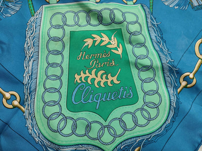 Hermes Carré 90 Silk multicolor, Blue, Cotton, Scarf