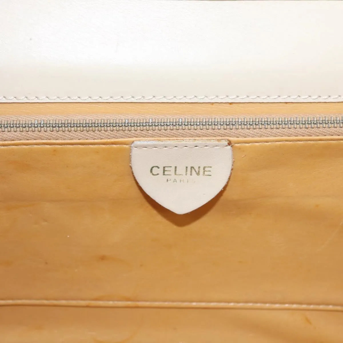 Celine Vintage Leather, Ecru, Leather, Shoulder Bag