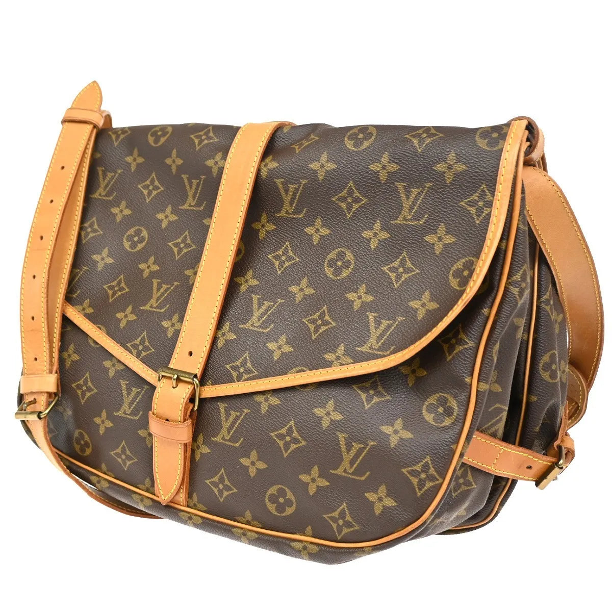 Louis Vuitton Saumur Monogram Canvas, Brown, Canvas, Shoulder Bag