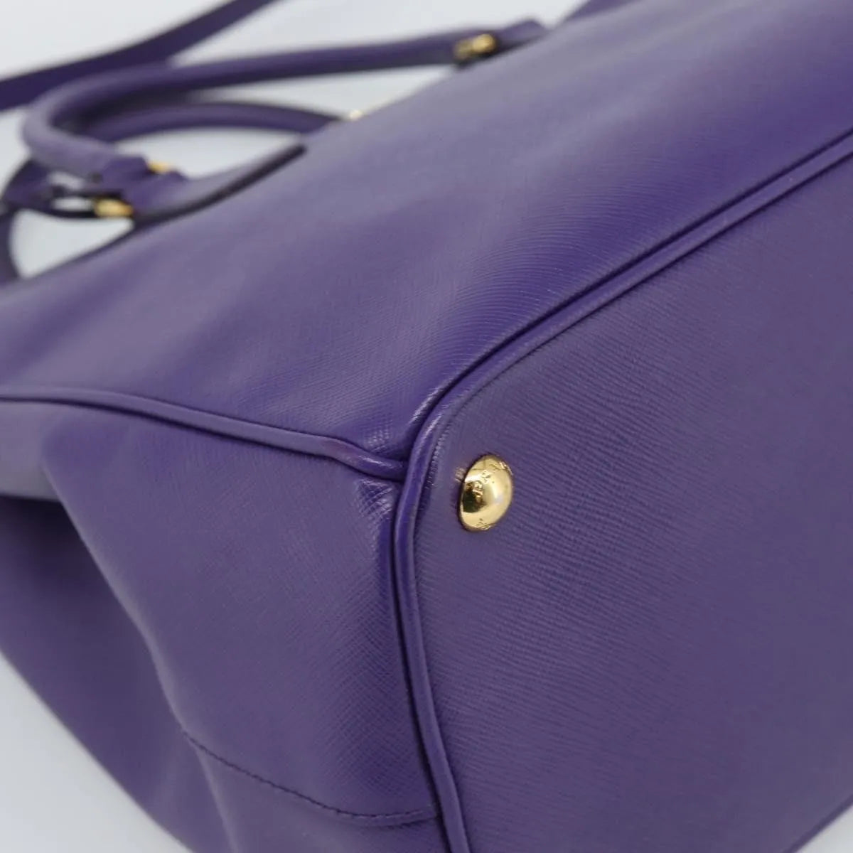 Prada Galleria Double Zip Tote Saffiano Leather, Purple, Leather, Handbag
