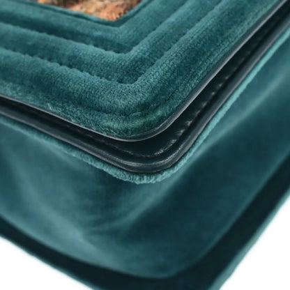 Chanel Boy Flap Quilted Tweed with Velvet, Green, Velvet, Shoulder Bag