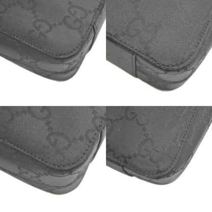 Gucci Zip Around Bowling GG Canvas and white leather, Black, Canvas, Handbag