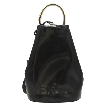 Salvatore Ferragamo Gancini Patent Leather, Black, Patent Leather, Backpack