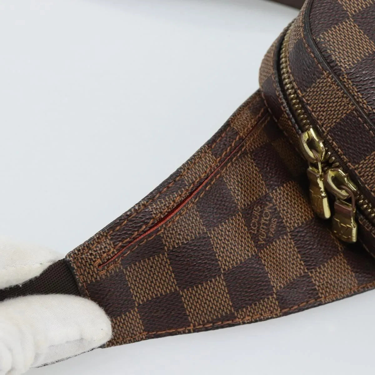 Louis Vuitton Geronimos Waist Damier, Brown, Canvas, Shoulder Bag