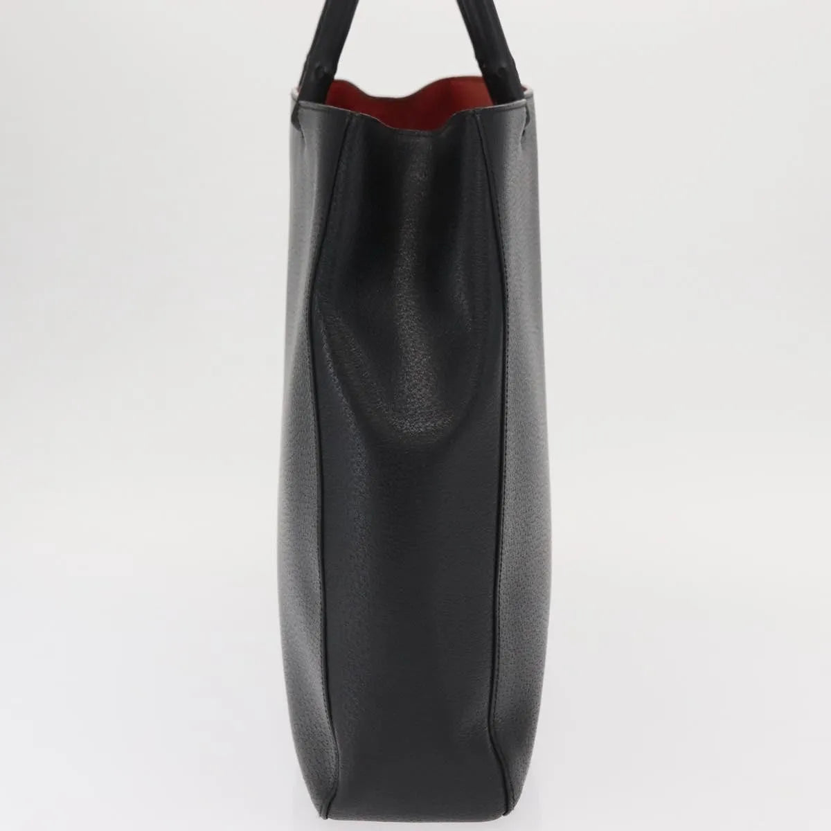 Gucci Vintage Bamboo Handle Tote Leather, Black, Leather, Tote Bag