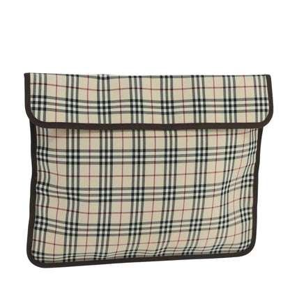 Burberry Nova check Pochette Canvas, Beige, Canvas, Clutch