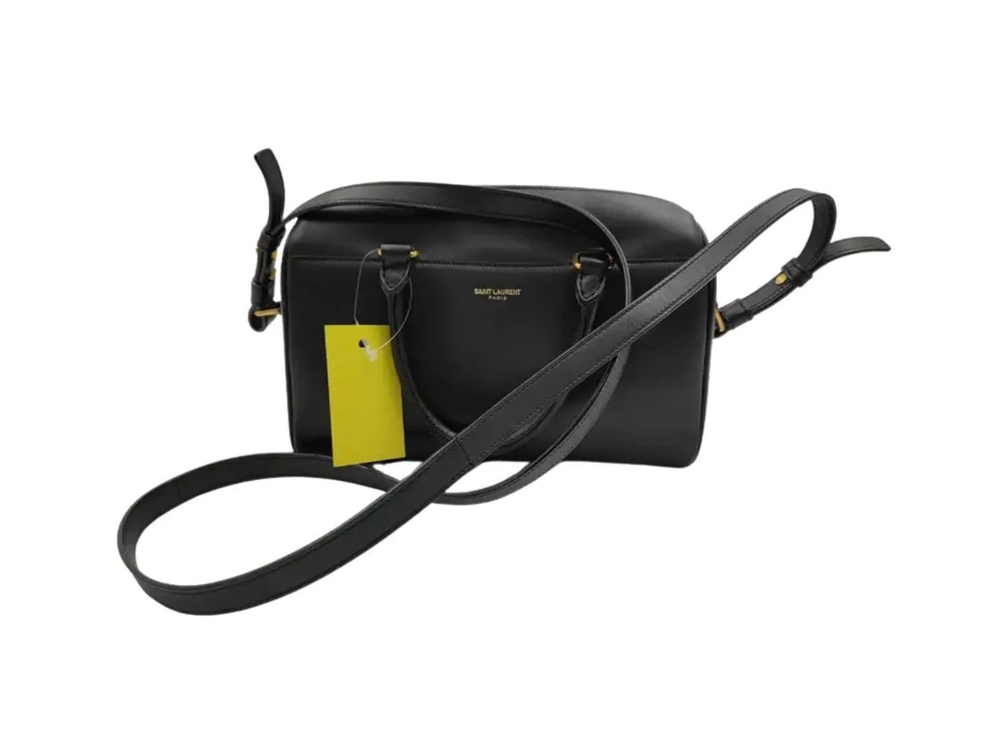 Saint Laurent Classic Duffle Leather, Black, Leather, Shoulder Bag
