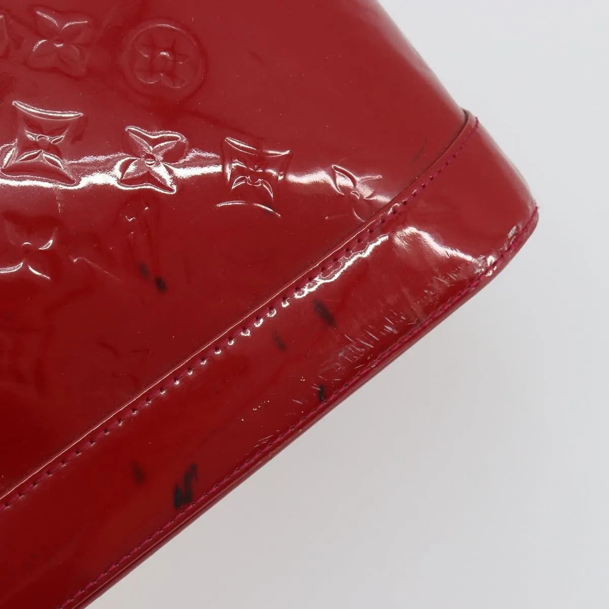 Louis Vuitton Alma Monogram Vernis, Red, Patent Leather, Handbag