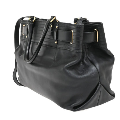 Salvatore Ferragamo Gancini Tote Leather, Black, Leather, Tote Bag