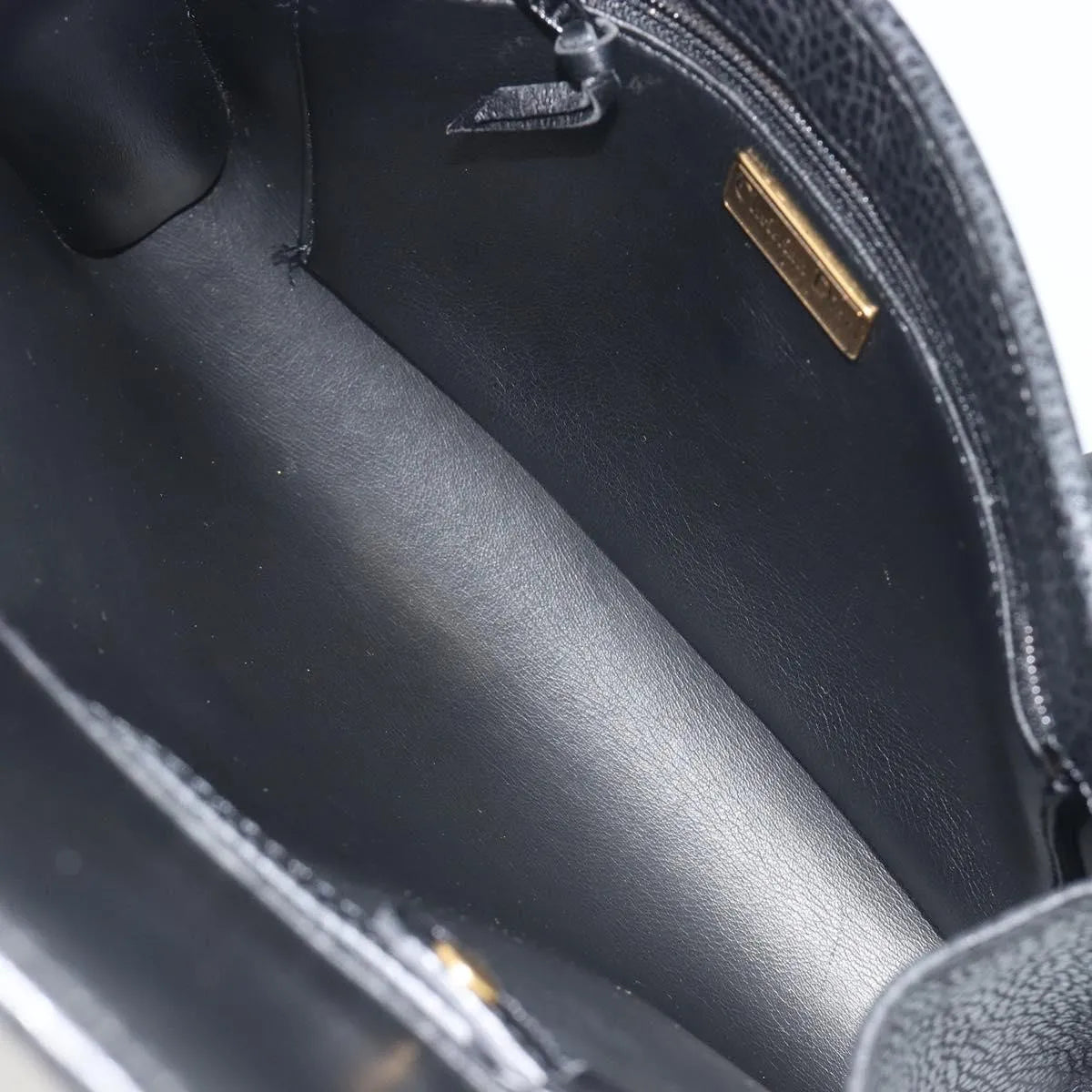 Christian Dior Vintage CD Flap Leather, Black, Leather, Shoulder Bag