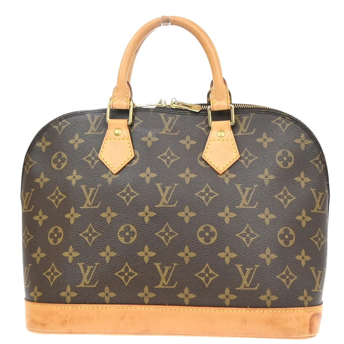 Louis Vuitton Alma Monogram Canvas, Brown, Leather, Handbag