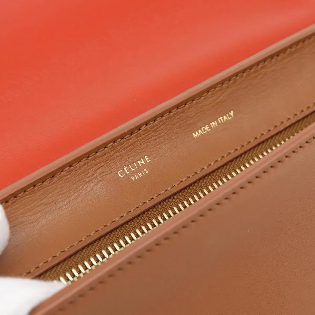 Celine Trapeze Leather with Suede, Brown, Leather, Handbag