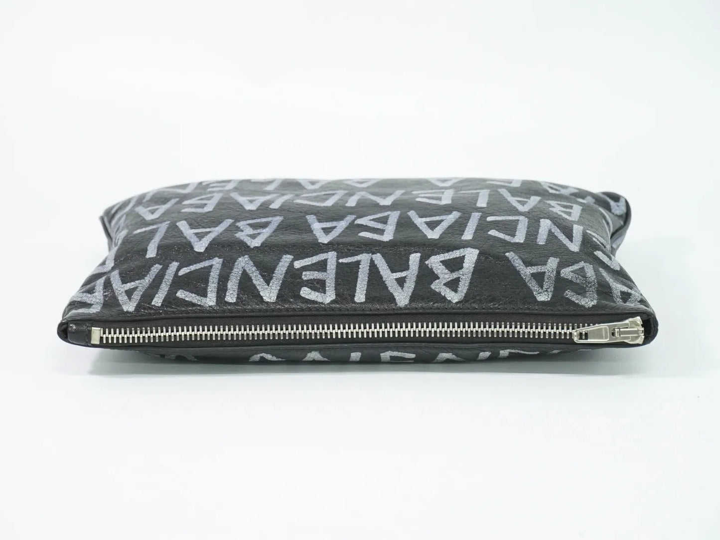 Balenciaga Graffiti Leather, Black, Leather, Clutch