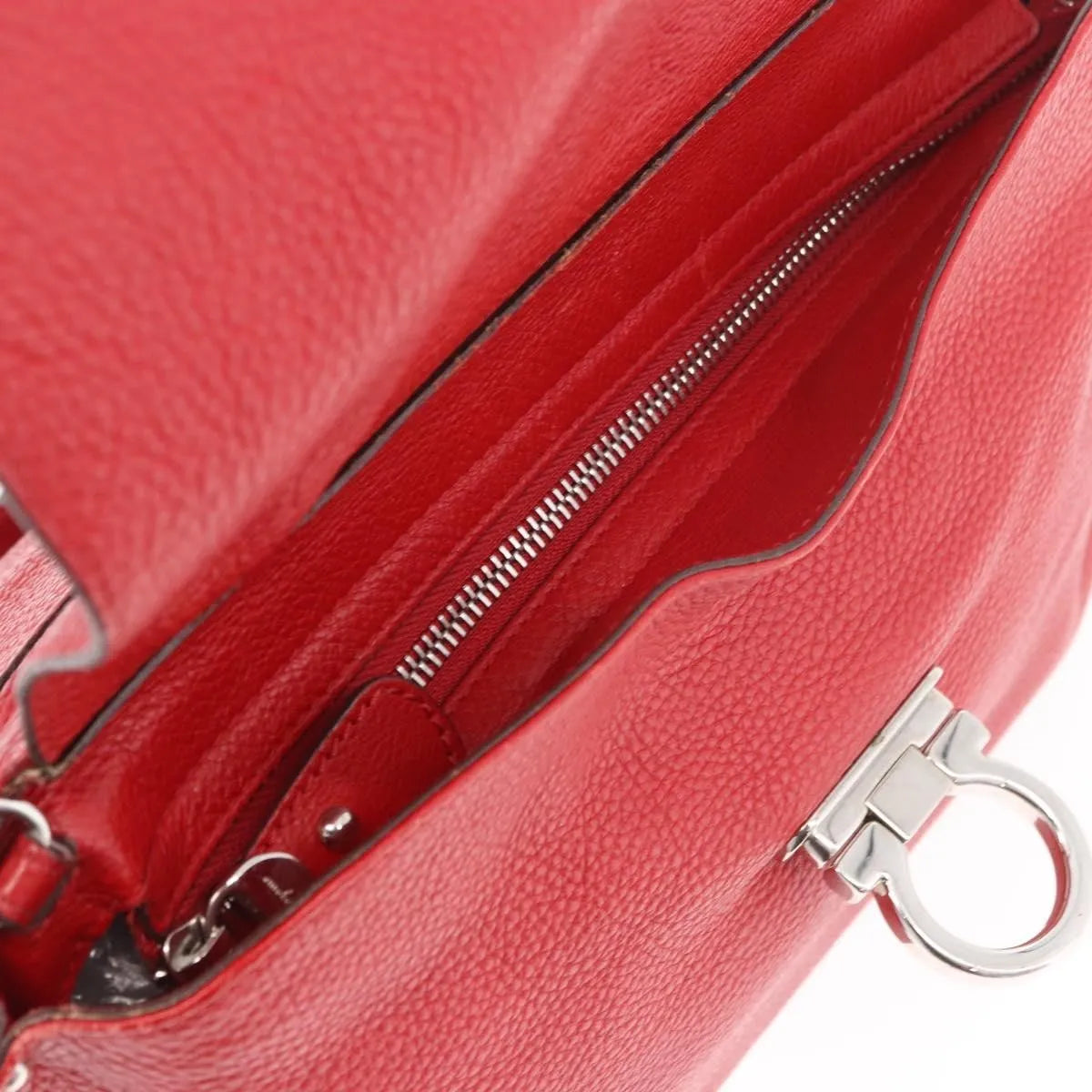 Salvatore Ferragamo Sofia Satchel Leather, Red, Leather, Handbag