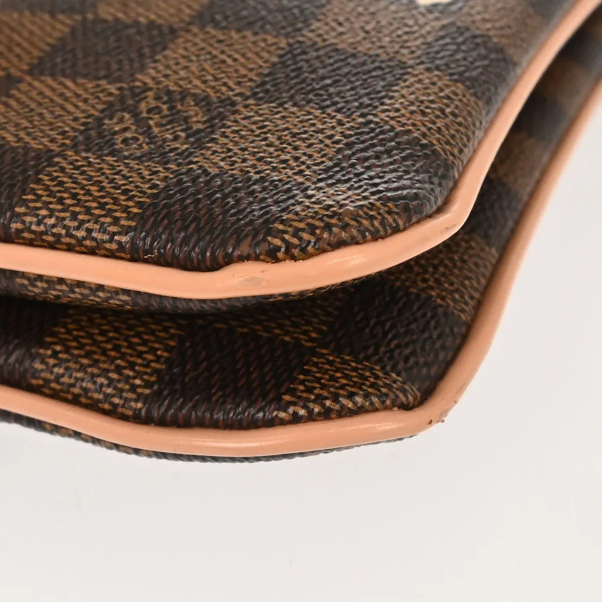 Louis Vuitton Double Zip Pochette Damier Ebene, Brown, Canvas, Clutch