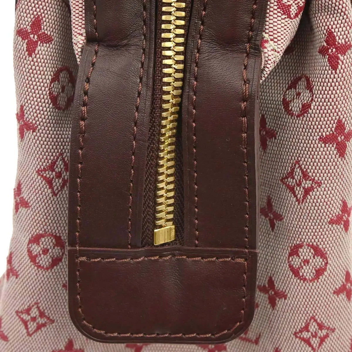 Louis Vuitton Joséphine Mini Lin, Burgundy, Canvas, Handbag