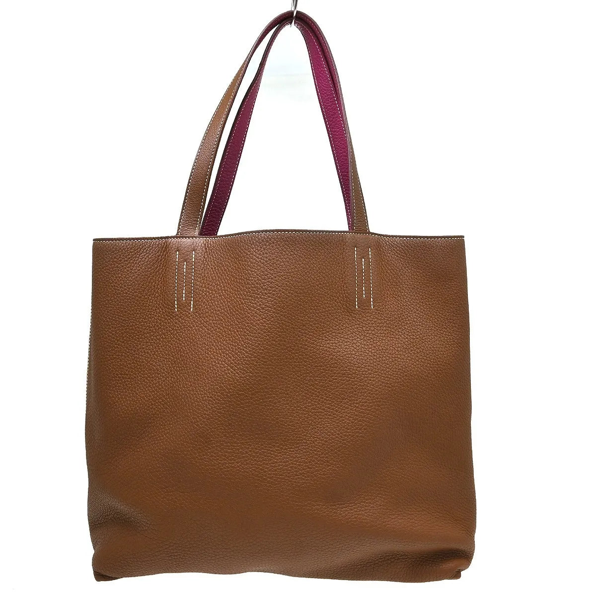 Hermes Double Sens Tote Clemence, Brown, Leather, Tote Bag