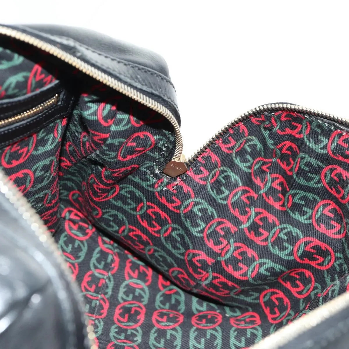 Gucci Britt Boston Duffle Leather, Black, Leather, Handbag