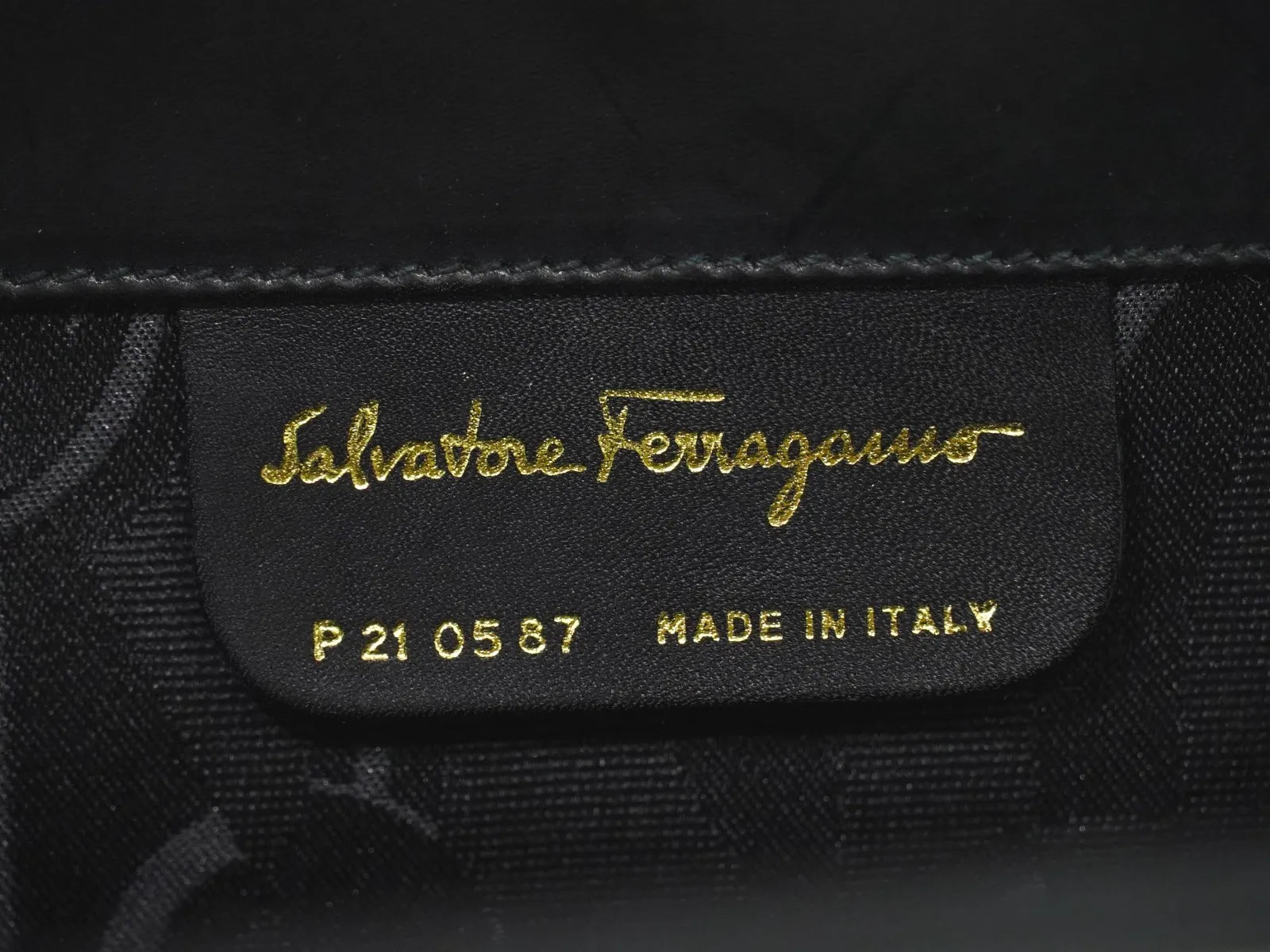 Salvatore Ferragamo Vintage Gancini Chain Leather, Black, Leather, Shoulder Bag