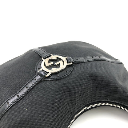 Gucci Reins Web Hobo Canvas, Black, Canvas, Handbag