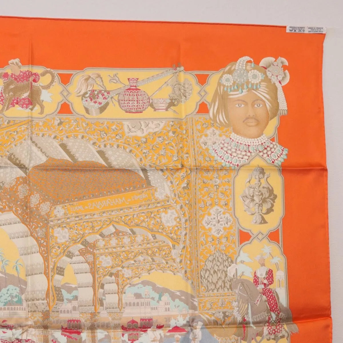 Hermes Carré 90 Silk multicolor, Orange, Silk, Scarf