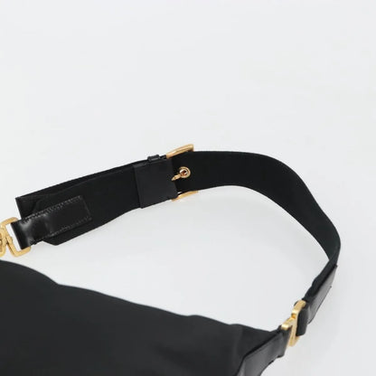 Prada Shoulder Python, Black, Nylon, Shoulder Bag