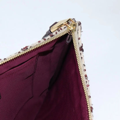 Louis Vuitton Pochette Felt and Sequin, Burgundy, Canvas, Clutch