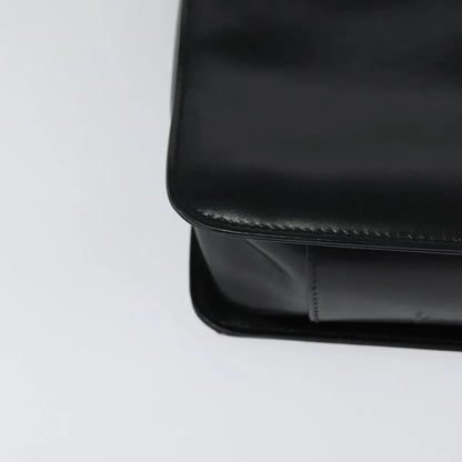Gucci Vintage Flat Messenger Nylon and Leather, Black, Leather, Shoulder Bag