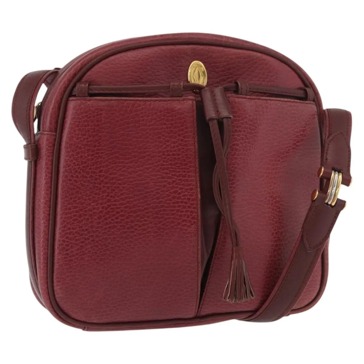 cartier Tasseled Must de Cartier Leather, Burgundy, Leather, Shoulder Bag