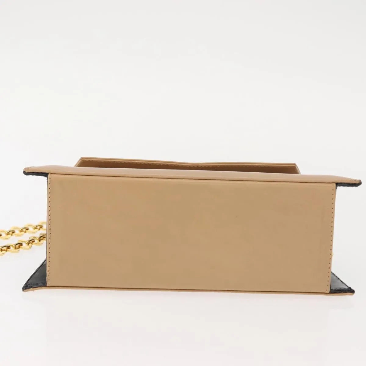 Salvatore Ferragamo Vintage Flap Leather, Beige, Leather, Shoulder Bag