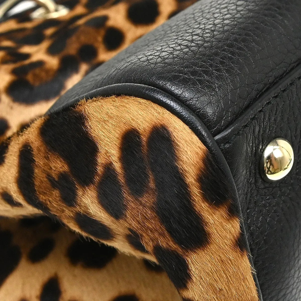 Gucci Bamboo Suede, Brown, Fur, Tote Bag