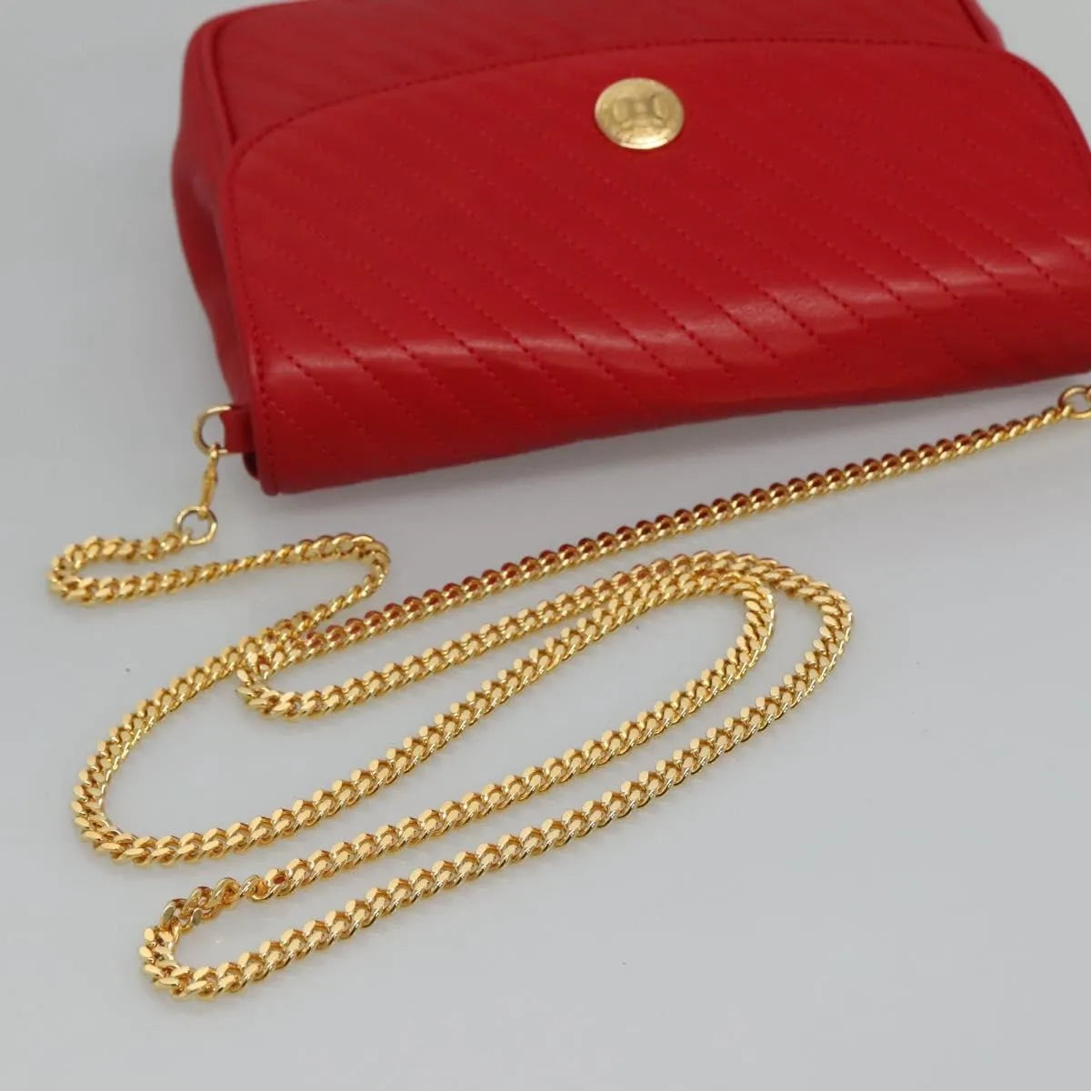 Celine Vintage Leather, Red, Leather, Shoulder Bag