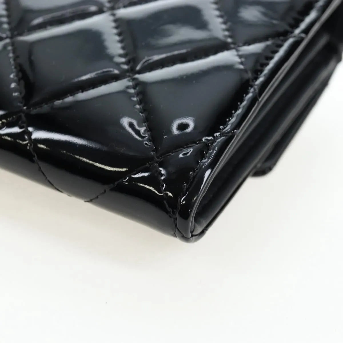 Chanel CC French Flap Quilted Patent Leather, Black, Patent Leather, Wallet